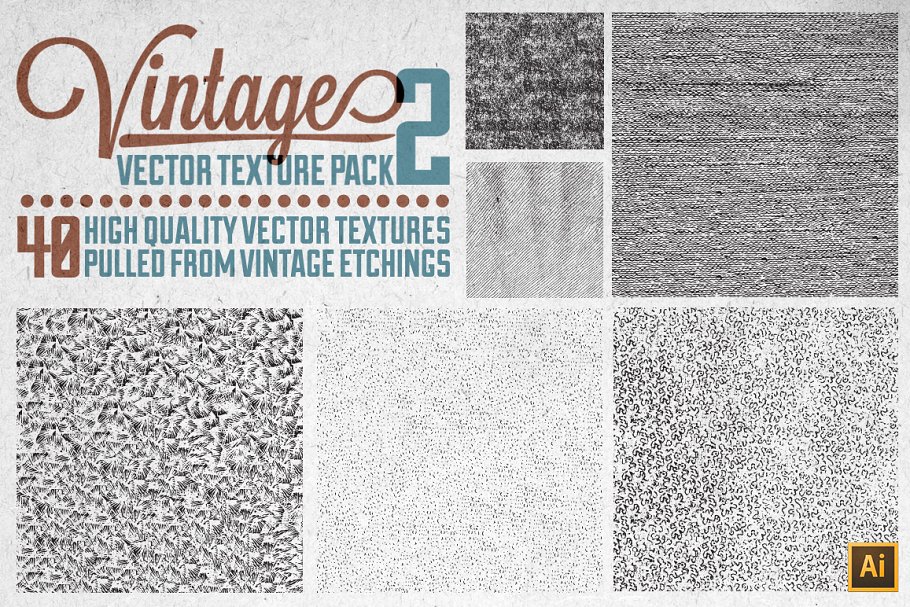 复古做旧风格矢量纹理合集 Vintage Vector Texture Pack 2插图