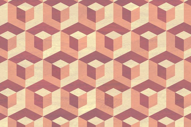 立体几何镶嵌图案素材 Geometric Marquetry Patterns插图(4)