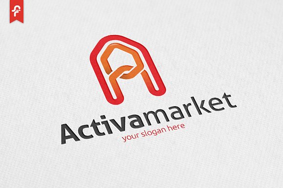 现代独特字母图形logo模板 Activa Market Logo插图