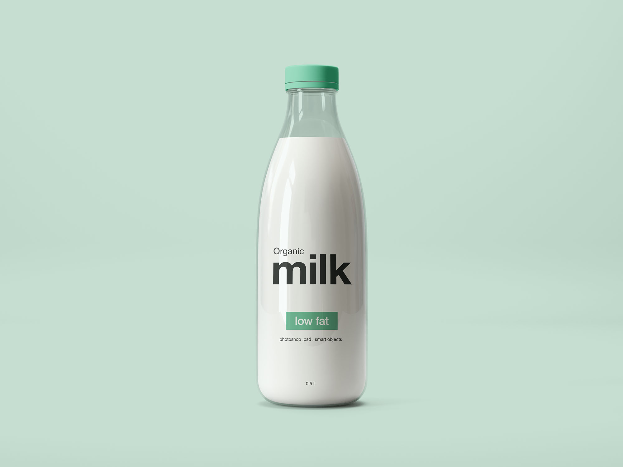 牛奶玻璃瓶外观设计图样机模板 Milk Glass Bottle Mockup插图(1)