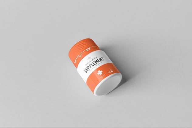 药物保健品罐子&盒子样机模板10 Supplement Jar & Box Mock-Up 10插图(7)