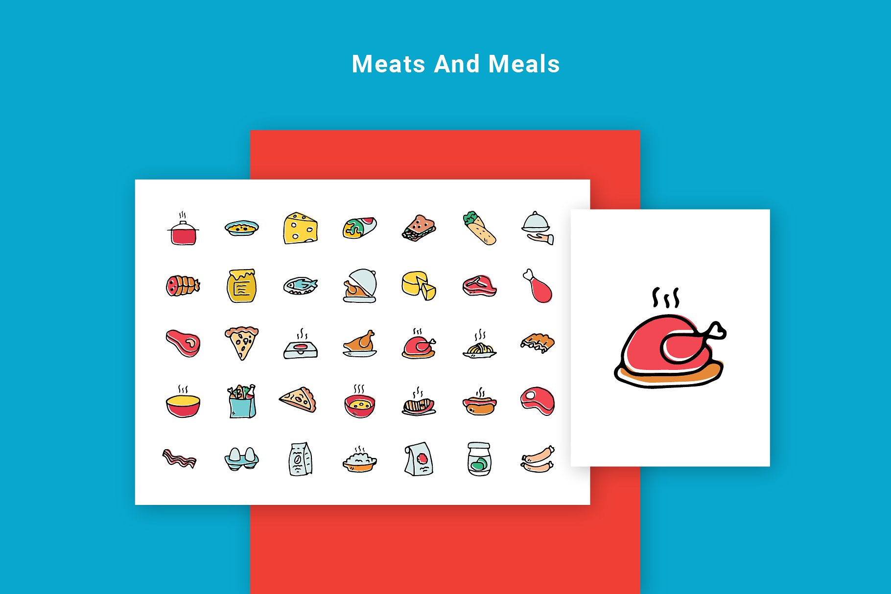 手绘卡通食品线条图标集 Foodie – Food Hand Drawn Icons插图(6)