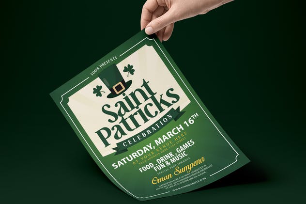 圣帕特里克节活动传单PSD模板 Saint Patricks Day Flyer插图(1)