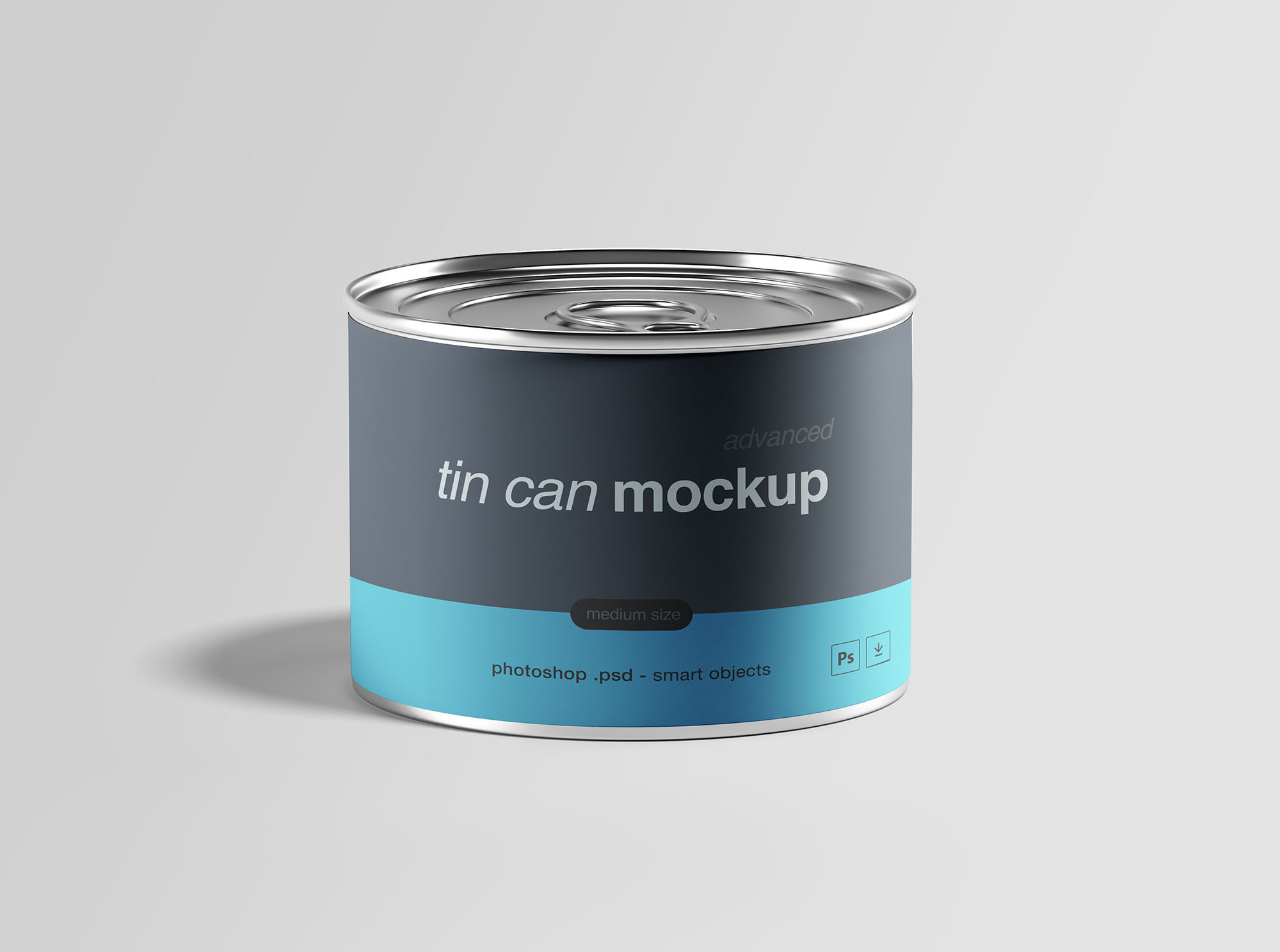 中型锡罐食品罐头外观设计样机模板 Medium Tin Can Mockup插图(1)