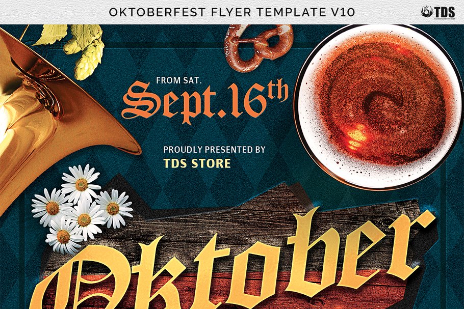 卡拉OK派对传单PSD模板v10 Oktoberfest Flyer PSD V10插图(7)