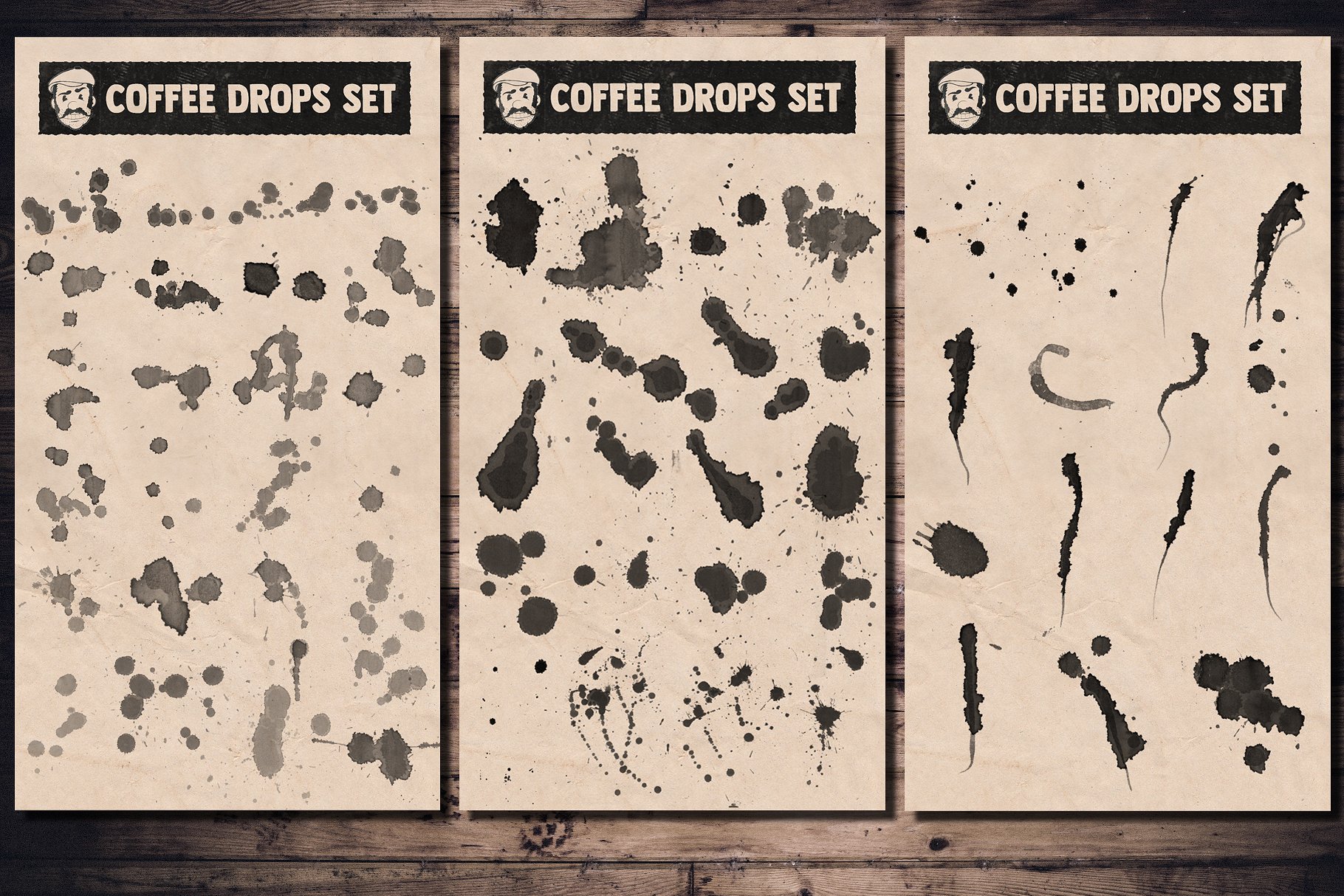 咖啡污迹PS笔刷&复古纸张背景 Coffee&Paper – Handcrafted Pack插图(3)