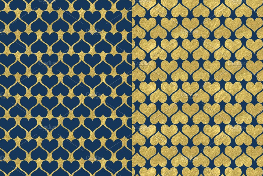 日式设计风格海军蓝金箔海洋主题背景纹理 Navy Blue and Gold Foil Backgrounds插图(1)