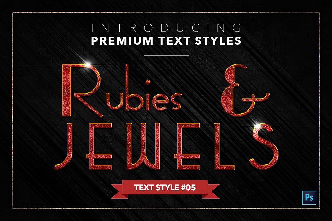 20款红宝石&珠宝文本风格的PS图层样式下载 20 RUBIES & JEWELS TEXT STYLES [psd,asl]插图(5)