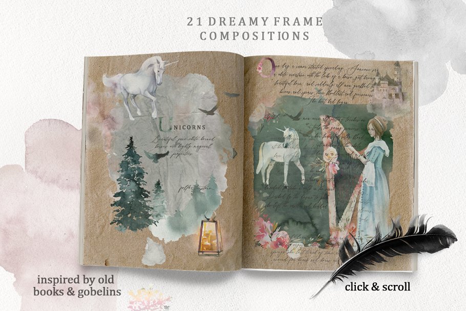 梦幻仙女水彩手绘插画素材合集[3GB] Dream – Fairy Watercolor Collection插图(3)