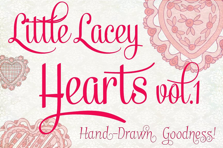 蕾丝状甜蜜心形插图元素 Little Lacey Hearts, vol. 1插图