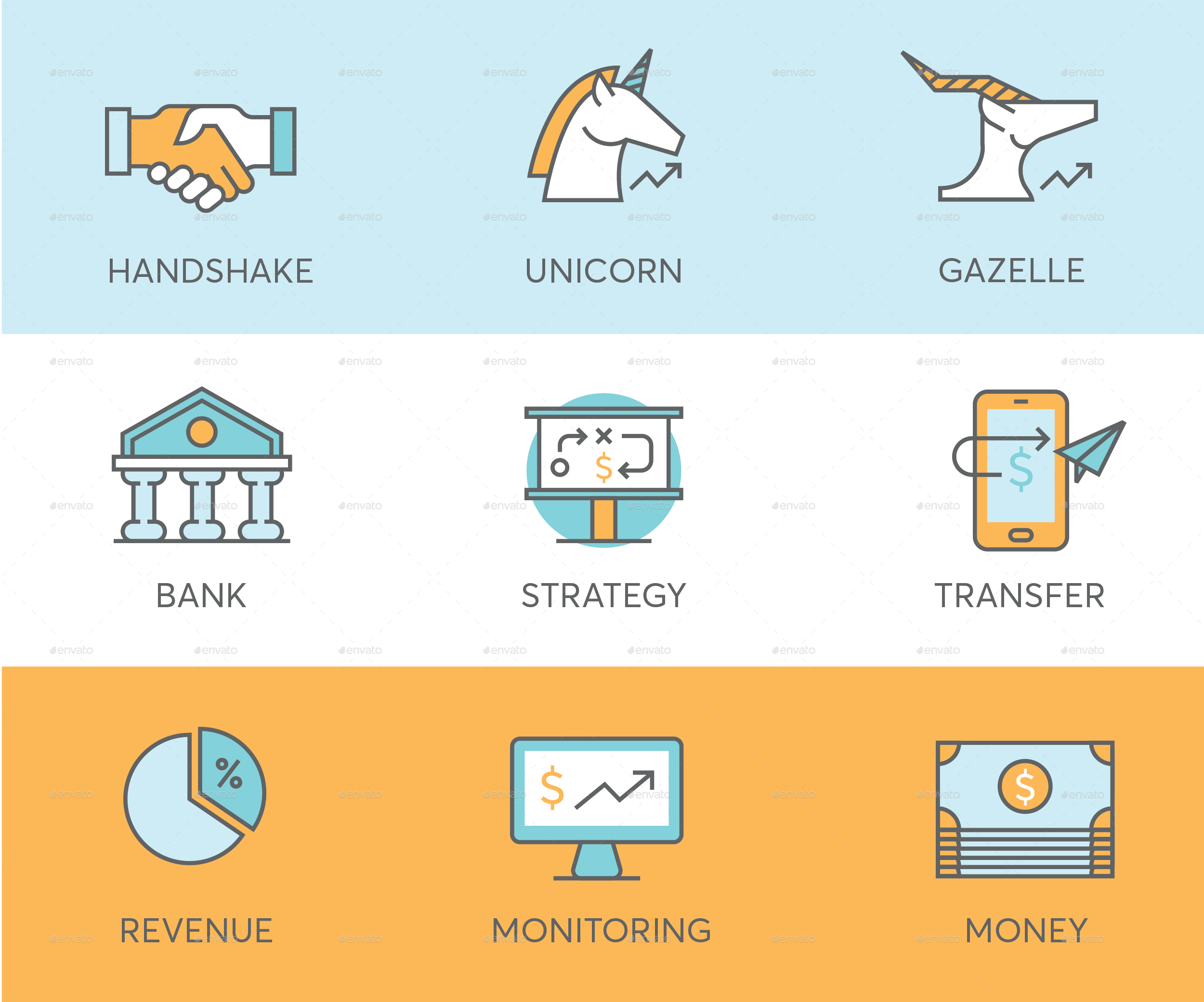 金融、支付和互联网主题图标集 Finance Icons插图(7)