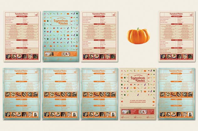 简约厨房菜单食物清单设计PSD模板 Simple Kitchen Menu Card插图(3)