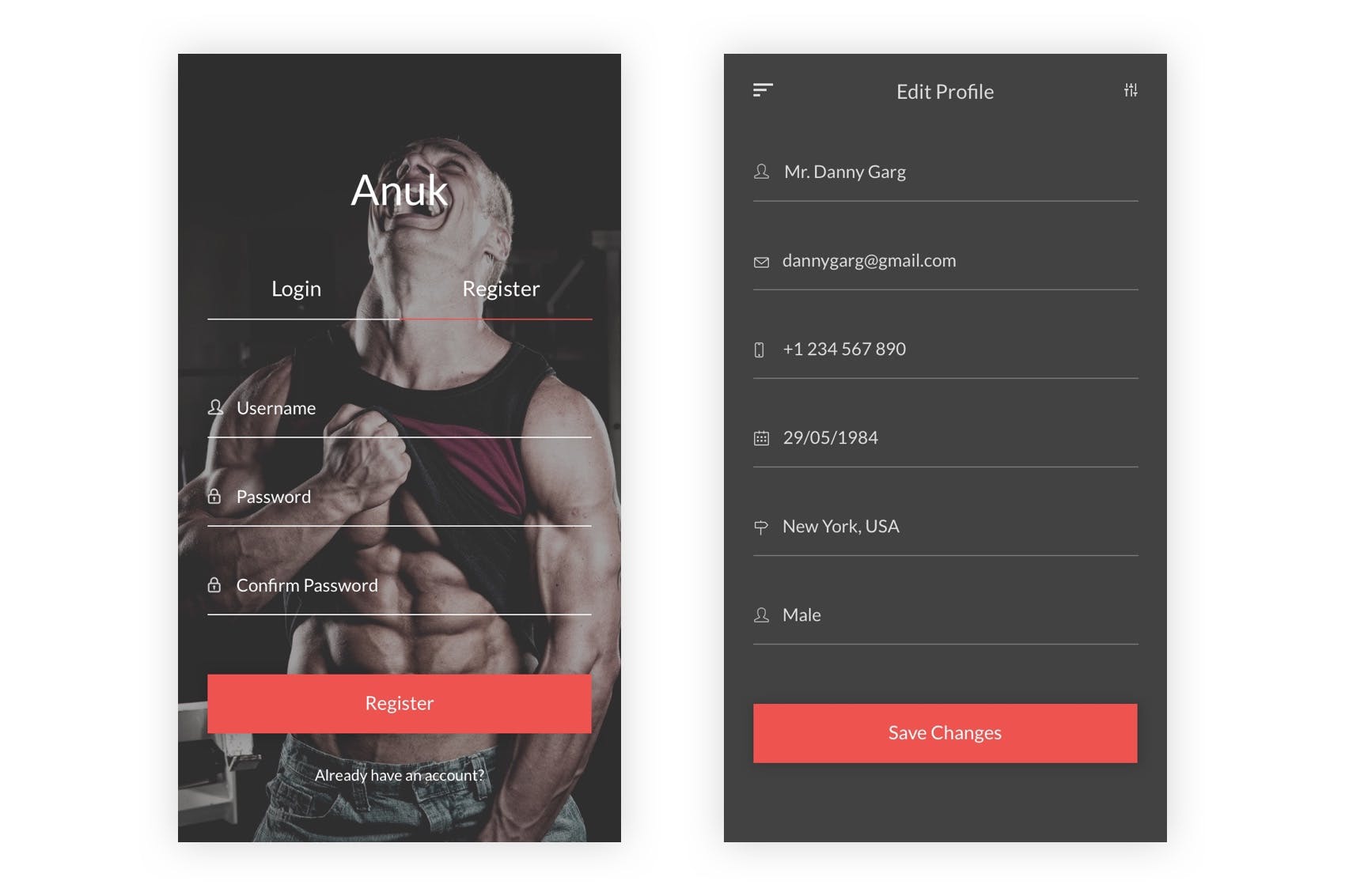 健身运动主题APP应用UI设计套件for Adobe XD Anuk – Fitness & Workout Adobe XD UI Kit插图(2)