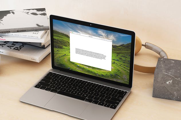 超级本笔记本电脑网页设计展示样机模板 Laptop Mock-up – Interior Set插图(5)