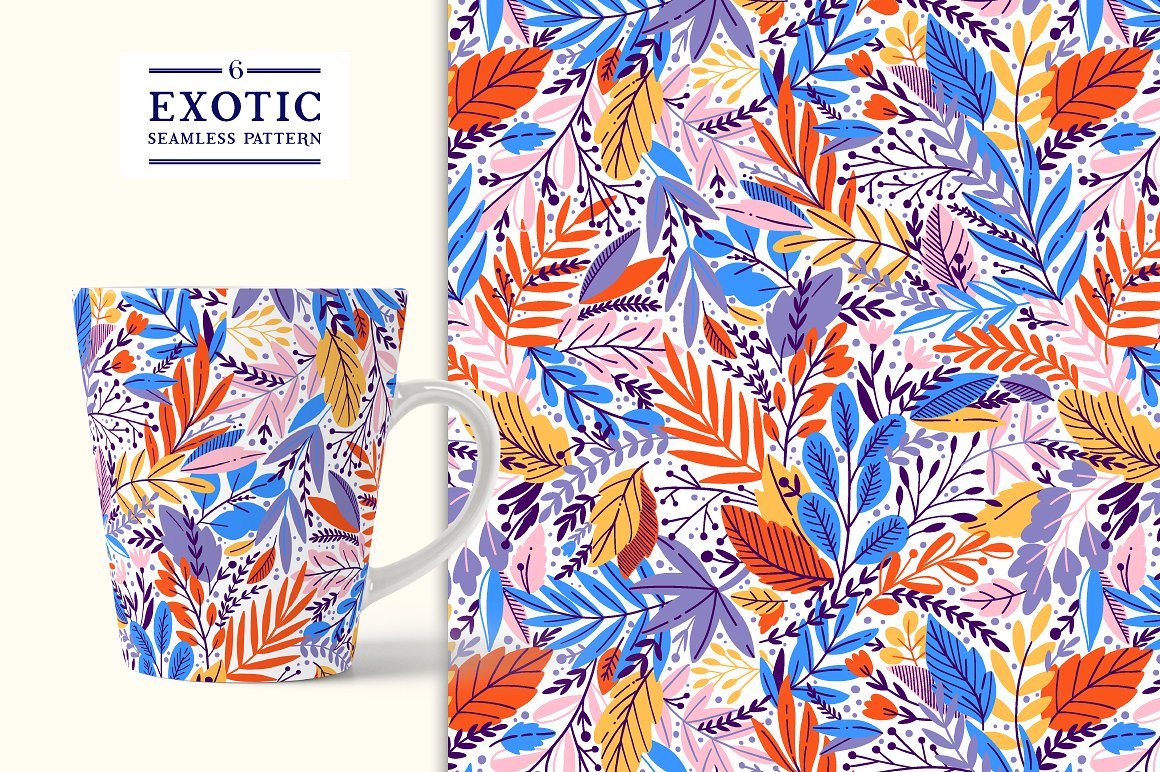 6个色彩鲜艳的异想天开叶子图案 6 Exotic patterns插图(1)