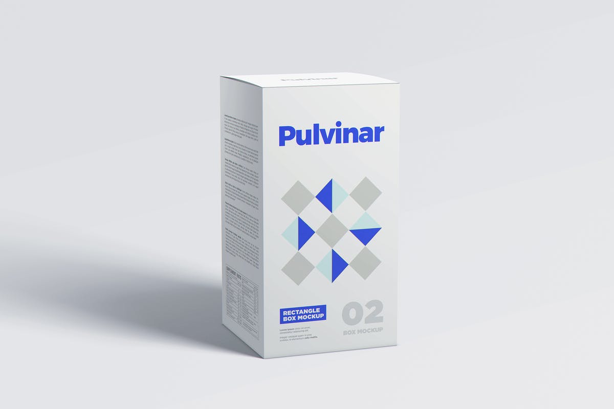 药品保健品外包装样机模板 Box / Packaging MockUp – Rectangle插图