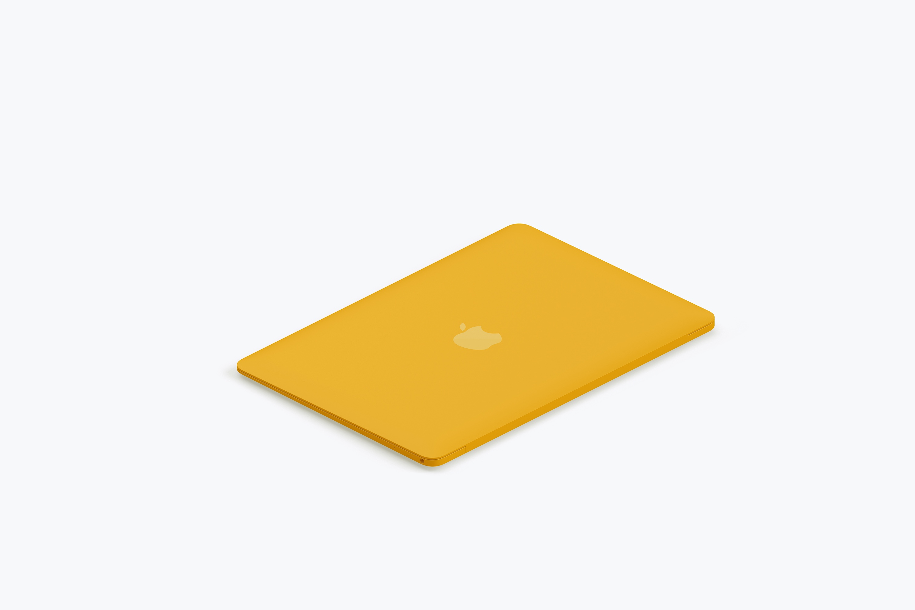 MacBook苹果笔记本电脑等距左视图黏土样机03 Clay MacBook Mockup, Isometric Left View 03插图(3)