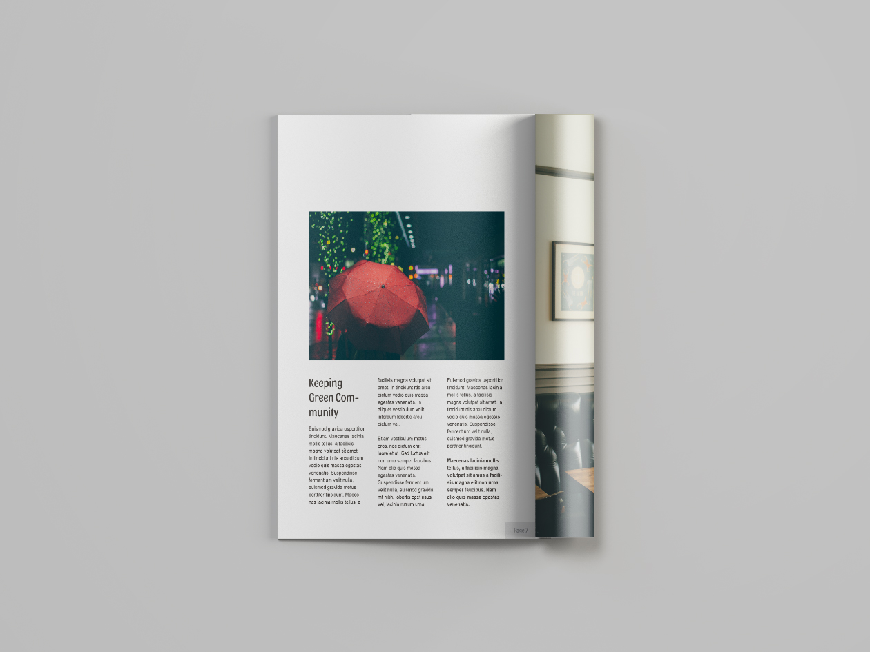 A4精装杂志封面&内页排版印刷效果图样机 A4 Magazine Mockup插图(1)