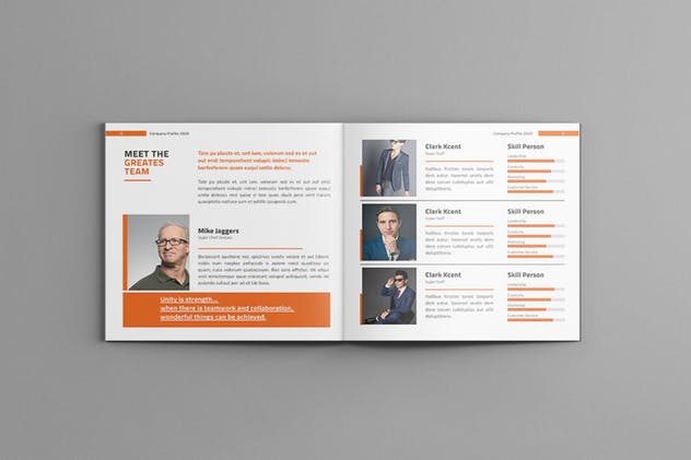 简约风格方形企业介绍手册设计模板 Square Company Profile插图(5)