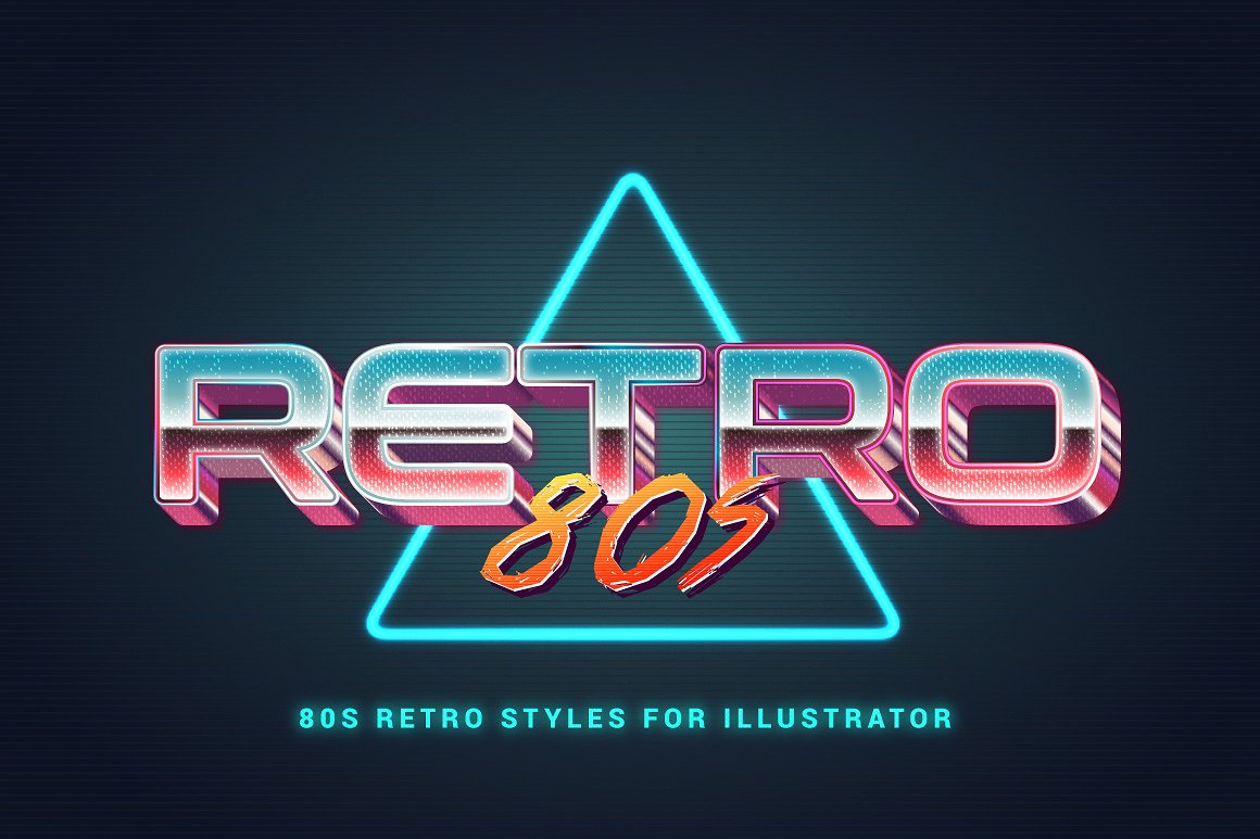80年代复古文本图层样式 80s Retro Illustrator Styles插图(7)
