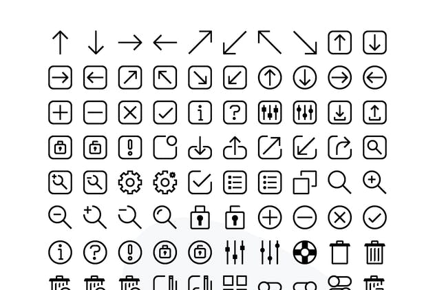 100枚极简主义黑色线框图标素材 100 Essential icon set – Material插图(2)