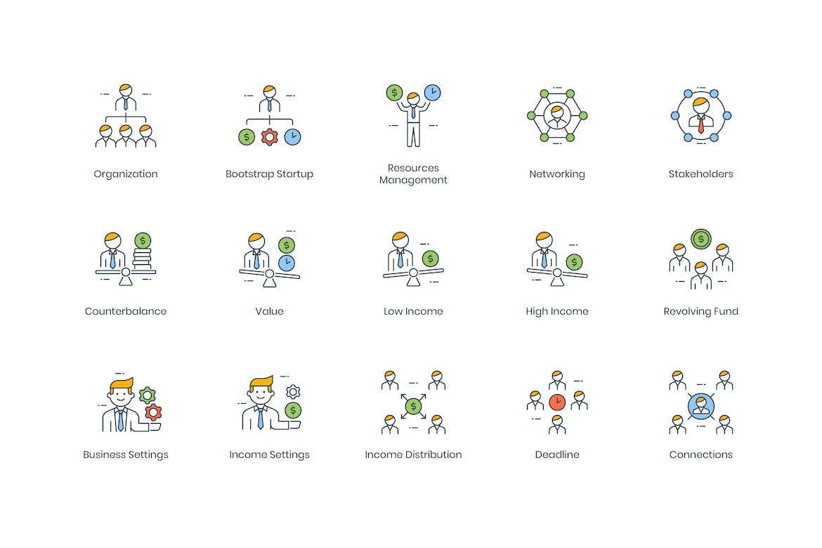 95枚商务职场人物形象图标素材 95 Business People Icons插图(5)