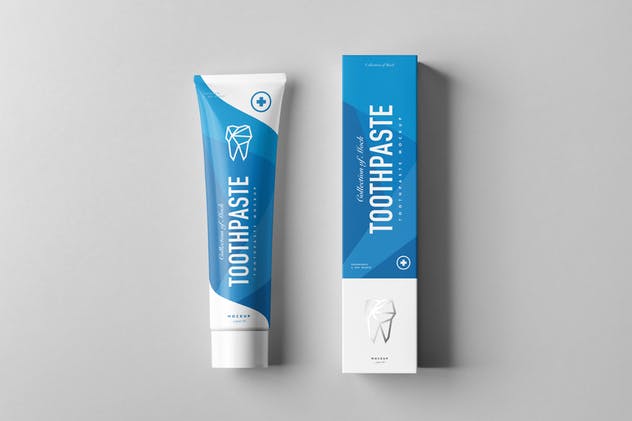 逼真的牙膏盒子包装设计样机 Toothpaste Mock-up插图(10)
