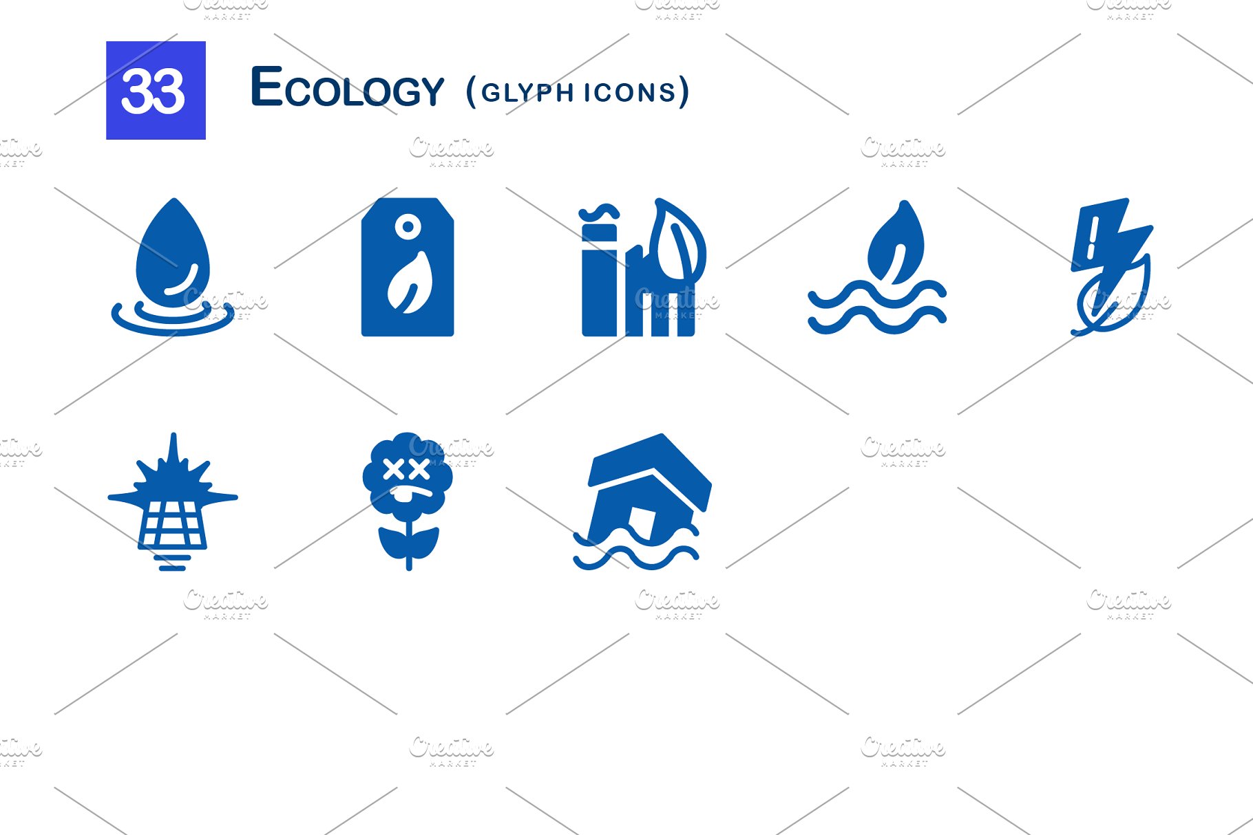 33个生态字体图标集  33 Ecology Glyph Icons插图(2)