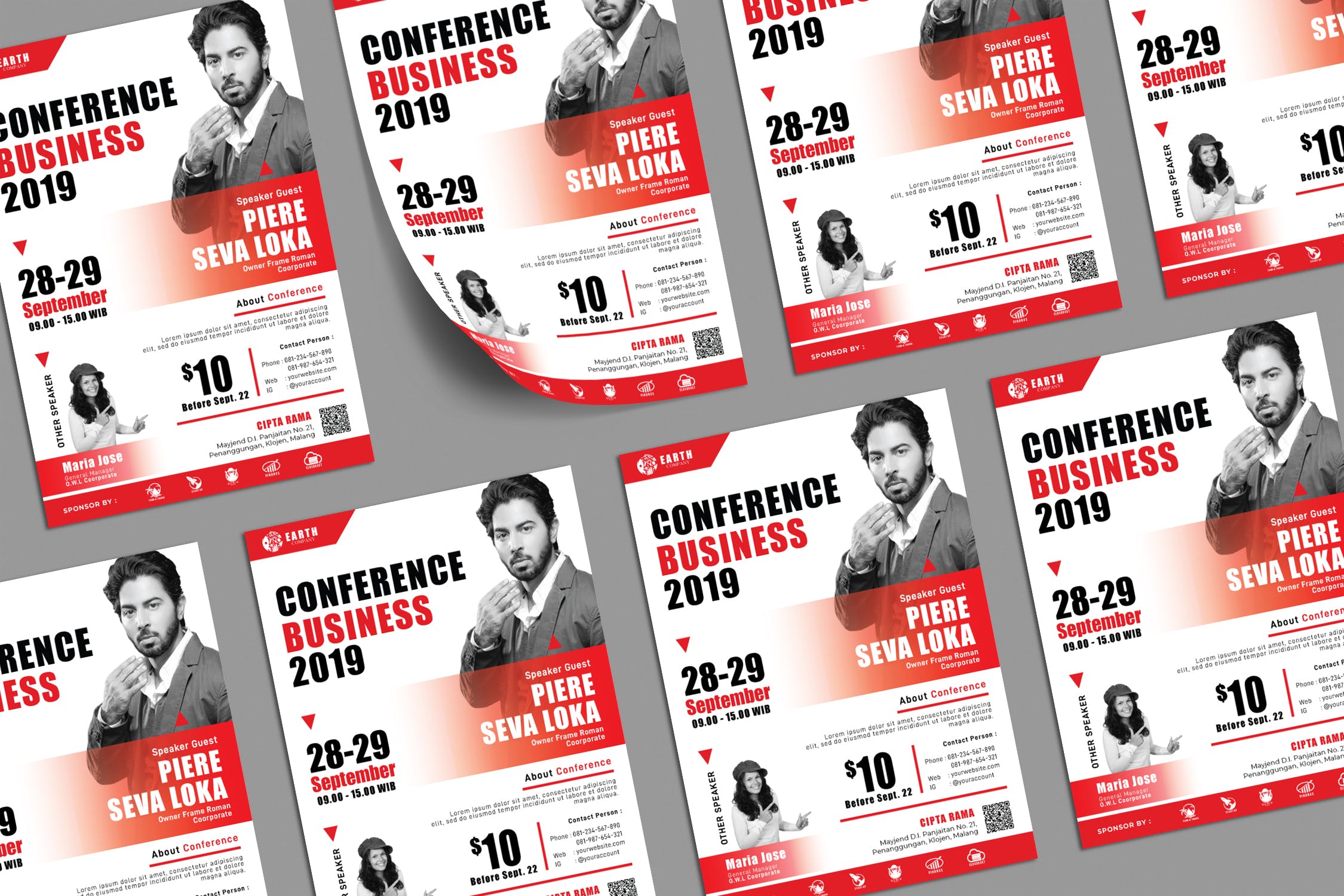 商务会议研讨会海报设计模板 Business Conference Seminar Poster插图(1)