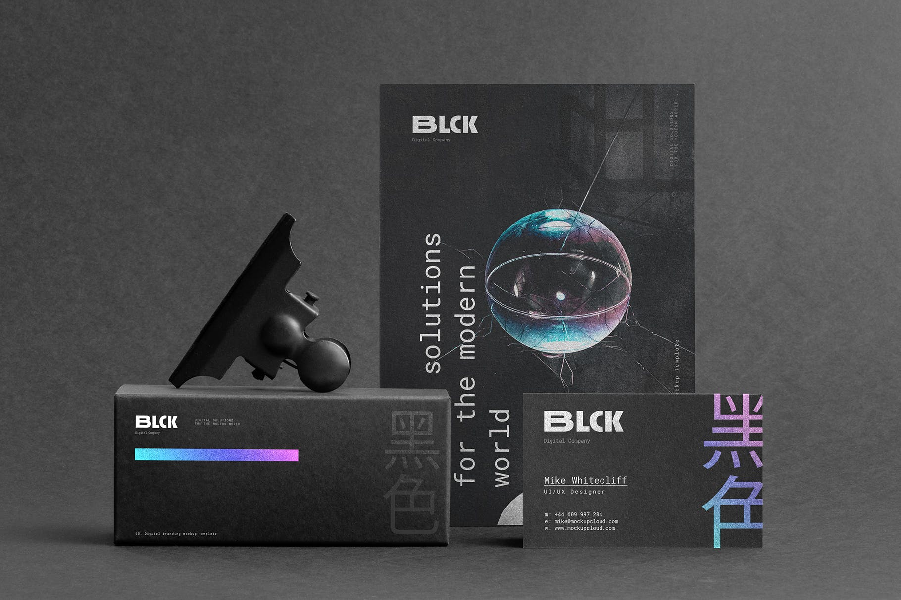 高端黑办公用品套装品牌VI设计效果图样机 Blck Branding Mockup Kit插图(11)