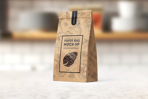 面包/咖啡豆牛皮纸袋包装样机模板 Paper Bag Mock-up插图(8)