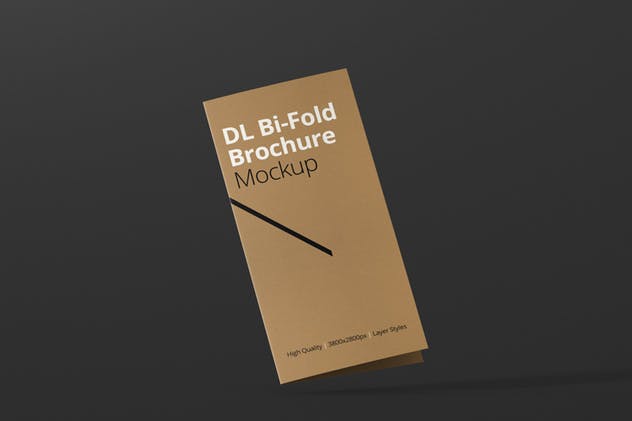对折折页宣传小册样机 DL Bi-Fold Brochure Mock-Up插图(3)