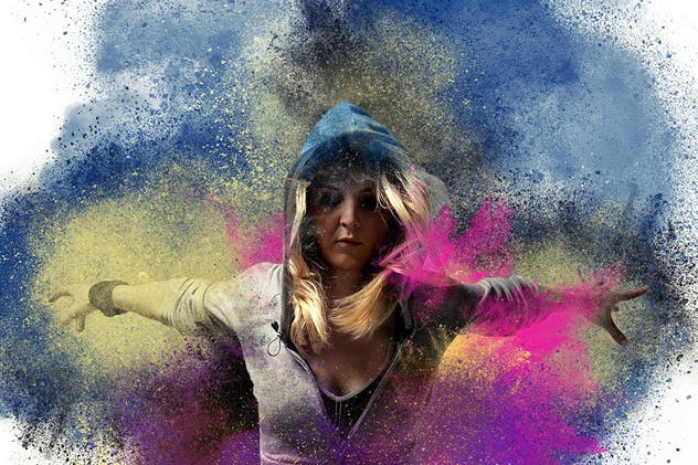 炫彩粉末喷溅特效PS动作 Color Dust Photoshop Action插图(7)