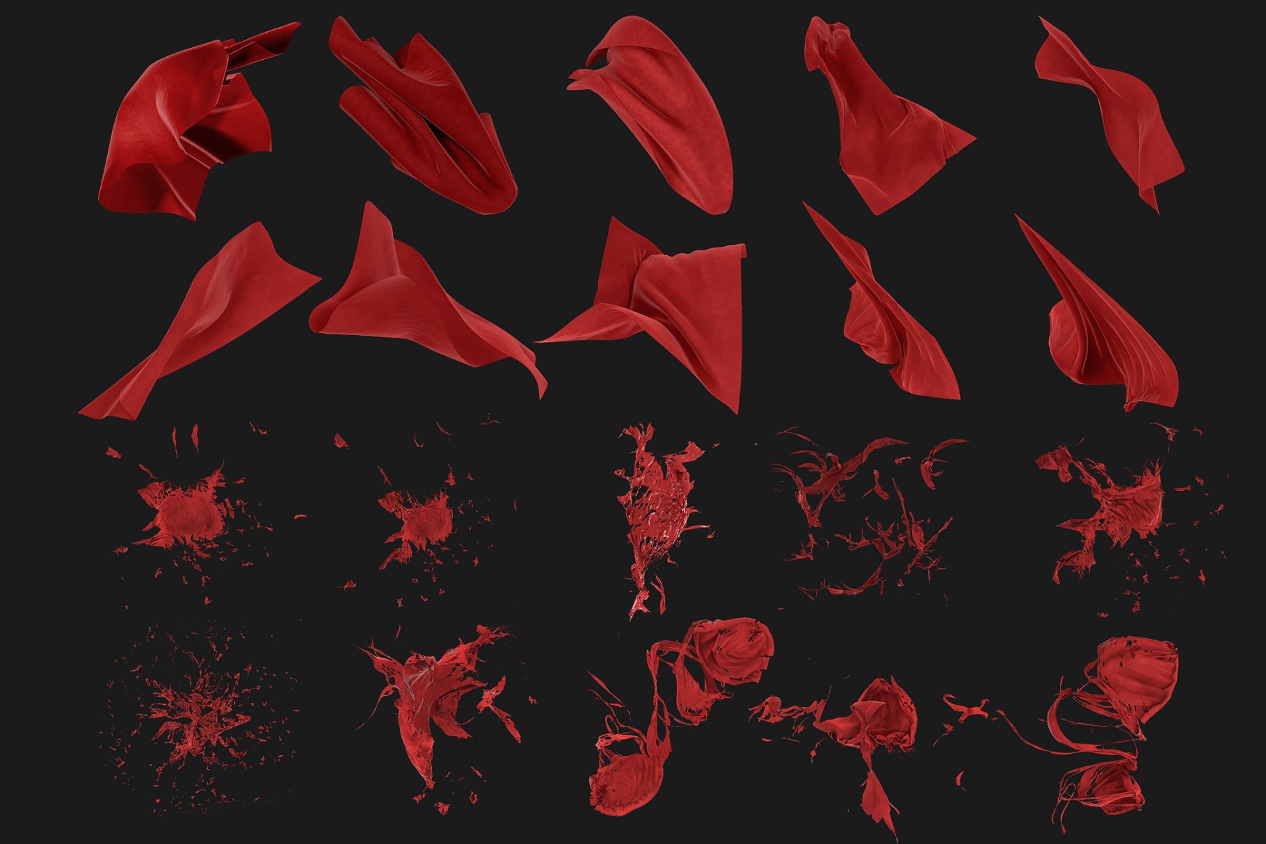 100款深红色织物透明背景叠层 Fabric插图(3)