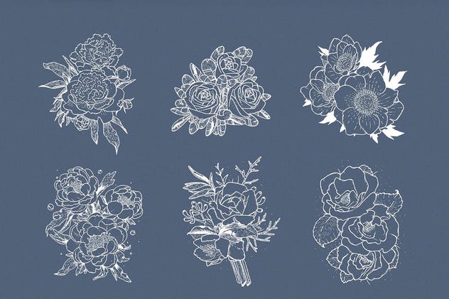 40款水彩图形PS画笔笔刷＆矢量花卉插画素材 Cloudy Watercolor Decorations Set插图(3)