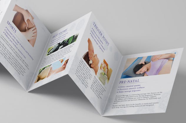 七折页方形迷你小册子印刷品样机 Square Mini Brochure Seven Panel Mockups 01插图(6)