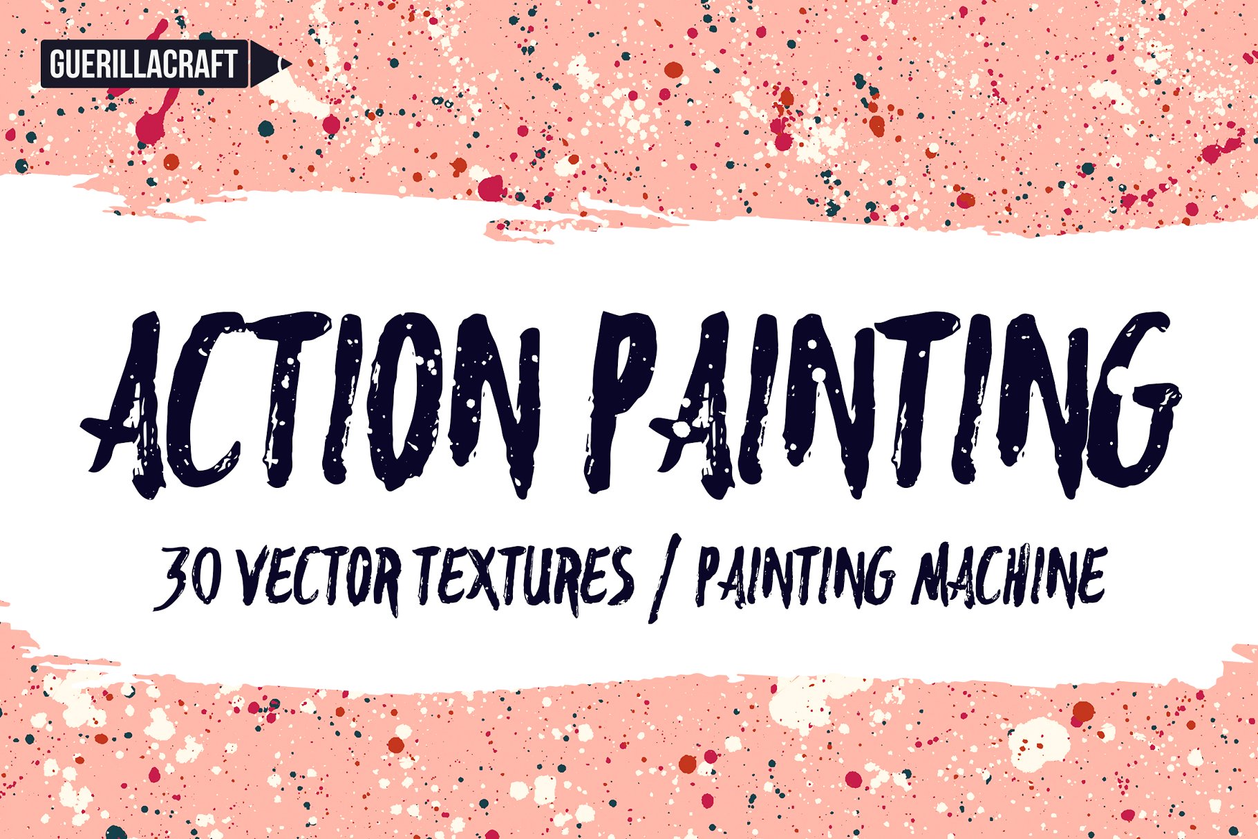 即兴手绘油画矢量图案纹理 Action Painting Vector Textures插图