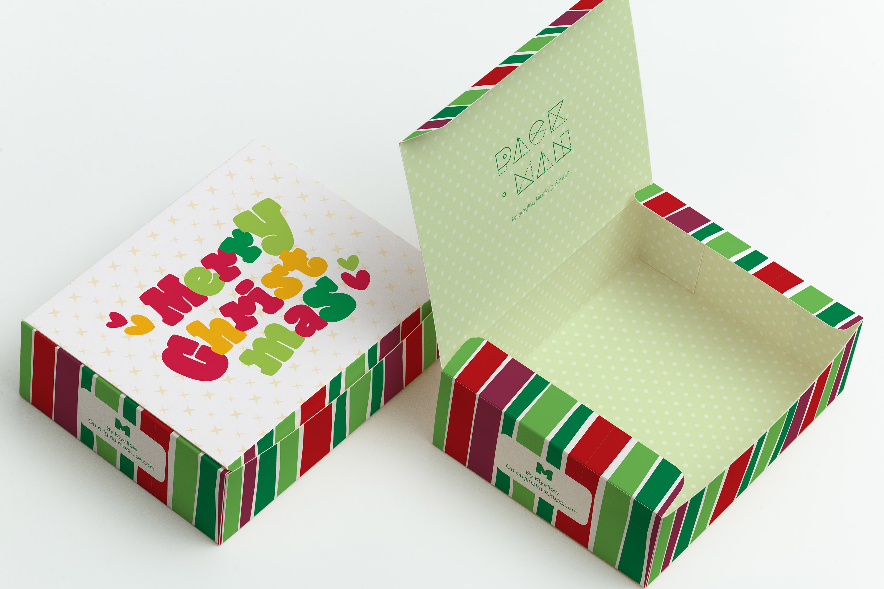甜品糕点包装盒外观设计效果图样机06 Sweet Box Mockup 06插图