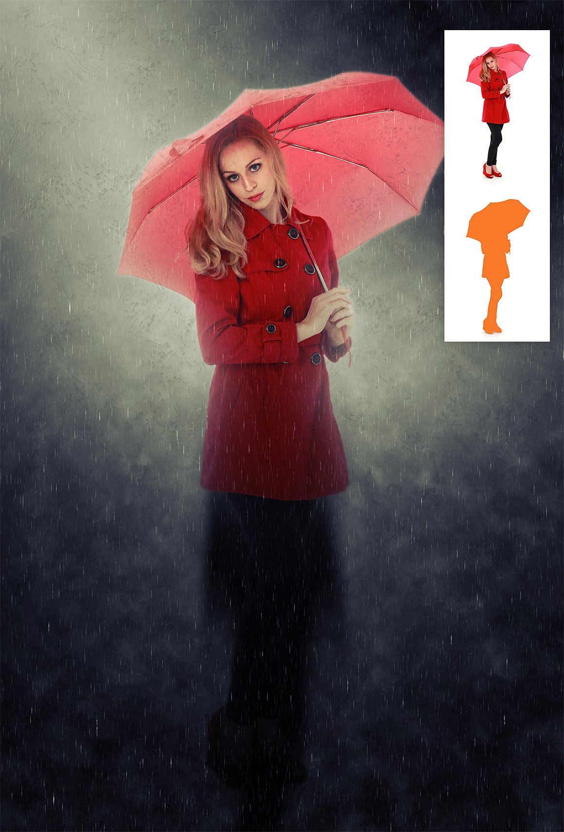 逼真的下雨特效PS动作 Rain Photoshop Action插图(4)