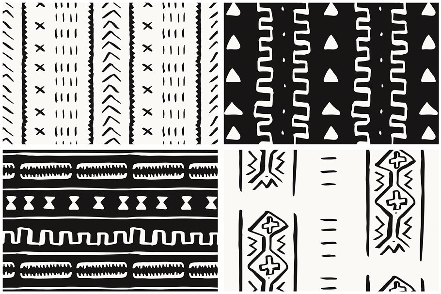 非洲部落文化手绘图案花纹素材 African Mudcloth Handdrawn Patterns插图(8)