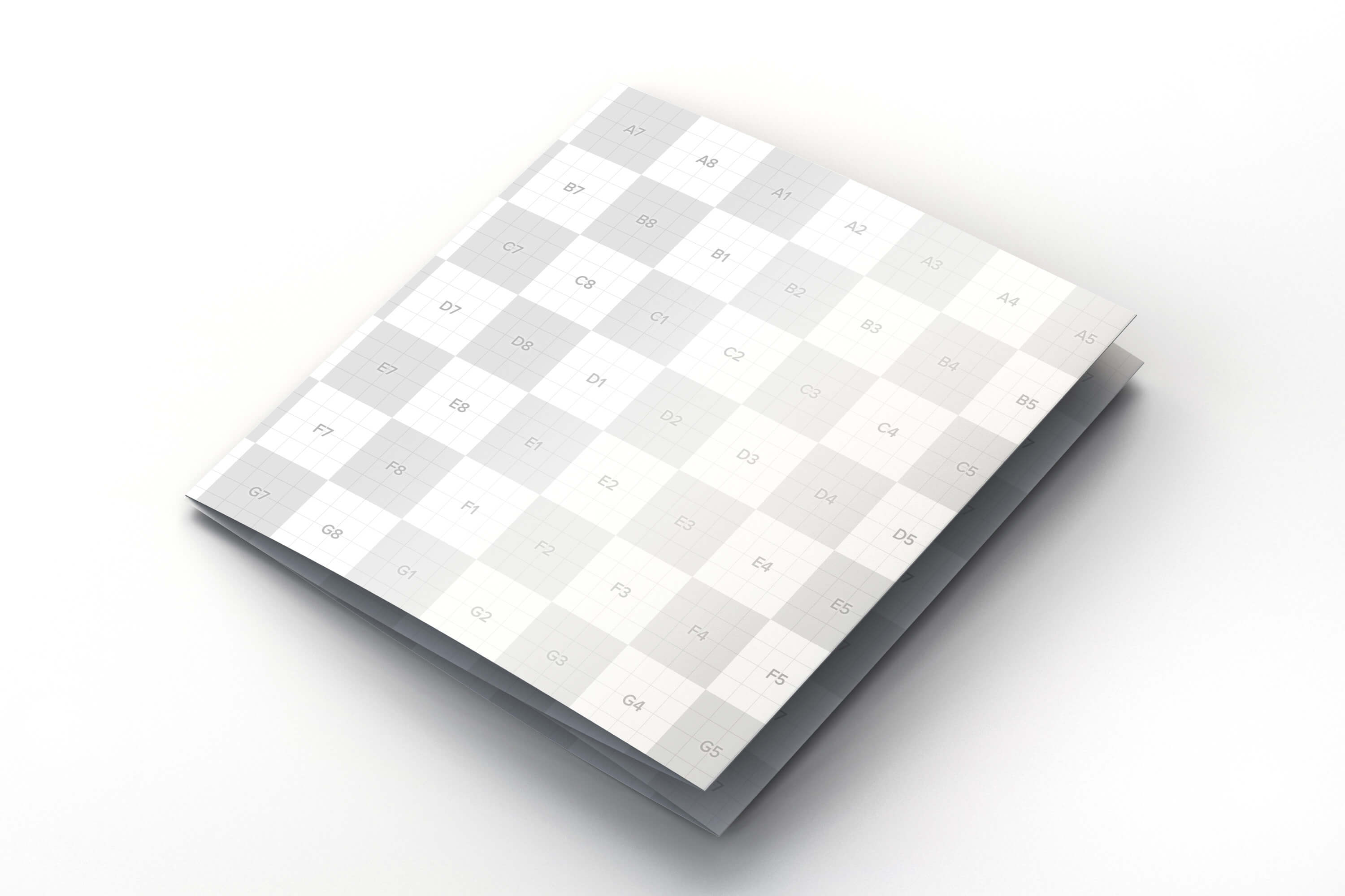 方形四折页传单设计样机模板 Square 4-Fold Brochure Mockup插图(1)