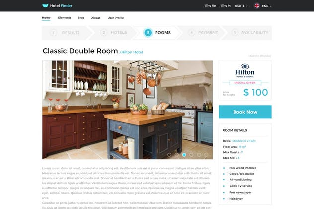 酒店在线预订网站PSD设计模板 Hotel Finder – Online Booking PSD Template插图(6)