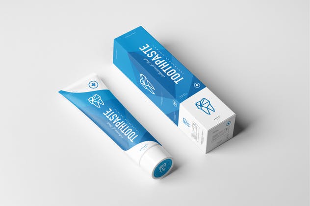 逼真的牙膏盒子包装设计样机 Toothpaste Mock-up插图(4)
