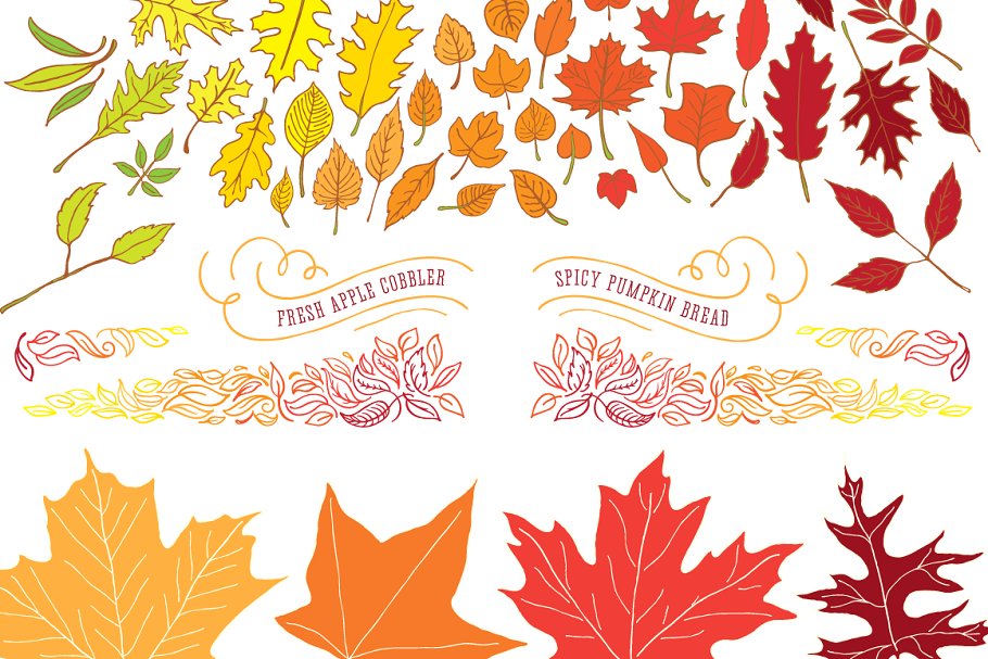 150+秋季插图和剪贴画元素 An American Autumn插图(1)