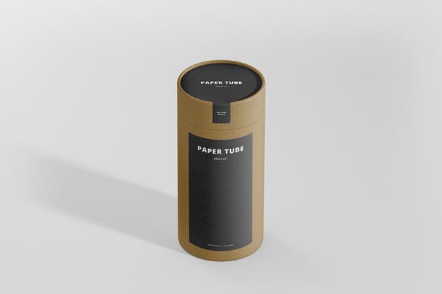 茶叶/咖啡高纸筒包装样机模板 Paper Tube Packaging Mock-Up – Long / High插图(6)