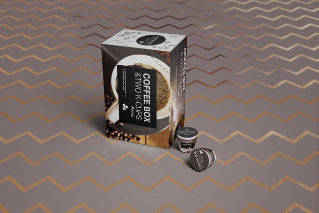 高品质的时尚咖啡杯/咖啡盒样机 2 K-Cups-Coffee Box Mockup插图(11)
