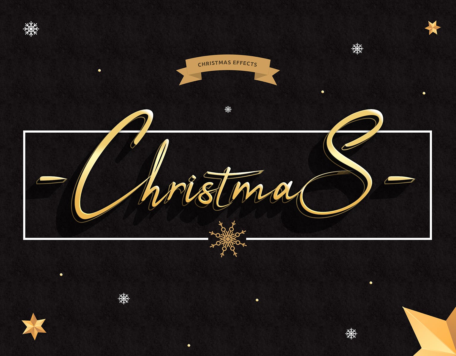 圣诞节主题海报文字样式PSD分层模板 Christmas Text Effects插图(1)