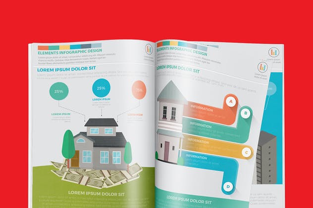 房地产开发流程信息图表设计素材 Real estate 4 infographic Design插图(3)