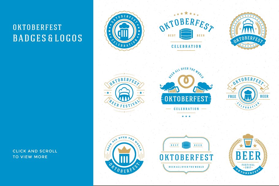 啤酒节主题Logo徽标模板/设计元素 Oktoberfest big bundle插图(11)
