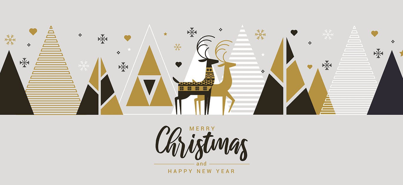扁平设计风格创意圣诞节贺卡设计模板 Flat design Creative Christmas greeting card插图(4)